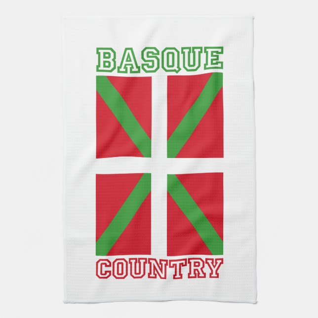 Basque Country and ikurriña, Kitchen Towel (Vertical)