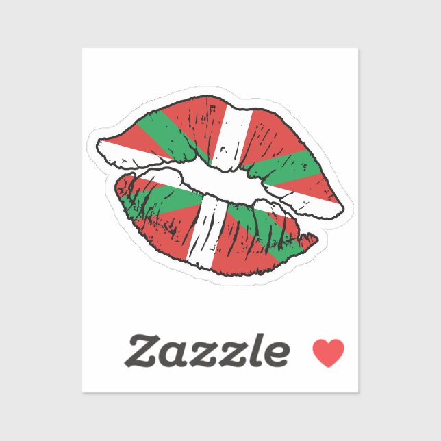 Basque country Basque Lipstick Love Flag Sticker (Sheet)