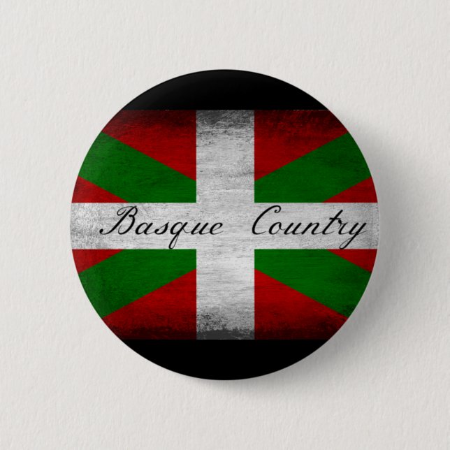 Basque Country Distressed Flag  Button (Front)