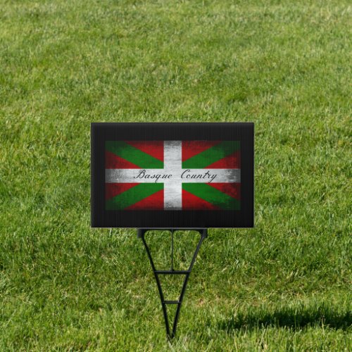 Basque Country Distressed Flag  Sign