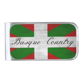 Basque Country Distressed Flag   Silver Finish Money Clip