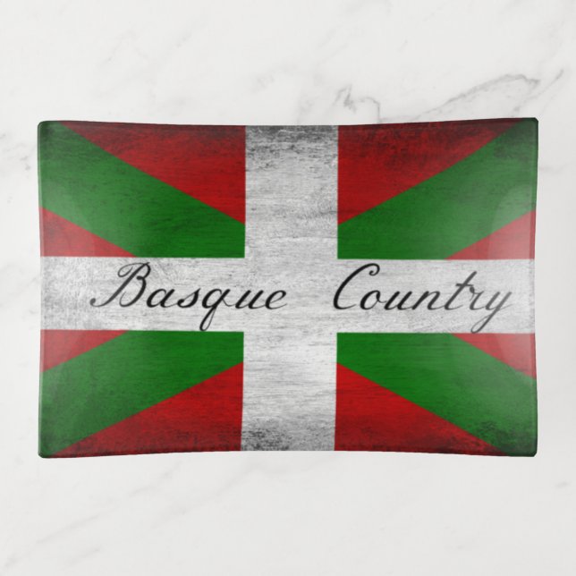 Basque Country Distressed Flag  Trinket Tray (Front)