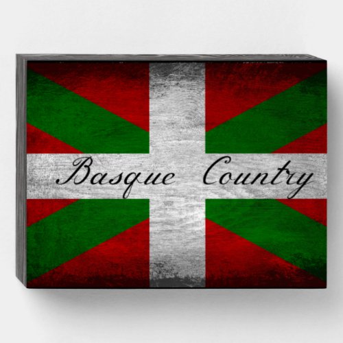 Basque Country Distressed Flag  Wooden Box Sign