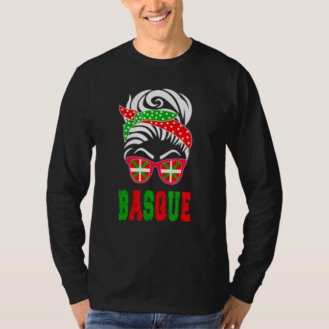 Basque Country Flag Basque Girl T-Shirt (Front)