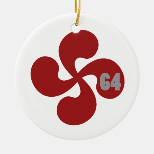 Basque Cross 64 Ceramic Ornament