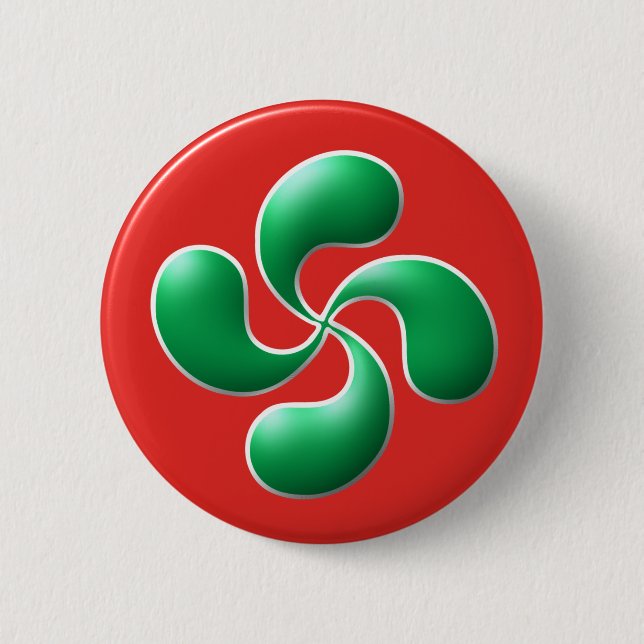Basque cross pinback button (Front)