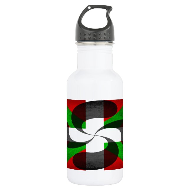 Basque Flag and Cross Stainless Steel Water Bottle (Front)