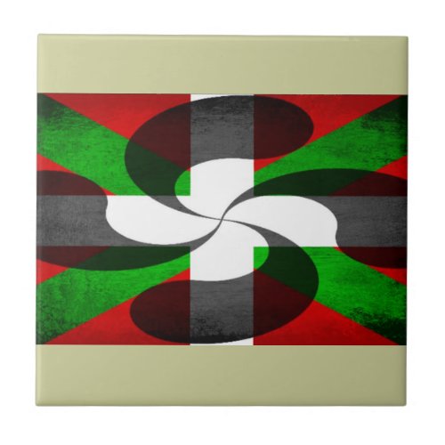 Basque Flag and Cross Tile