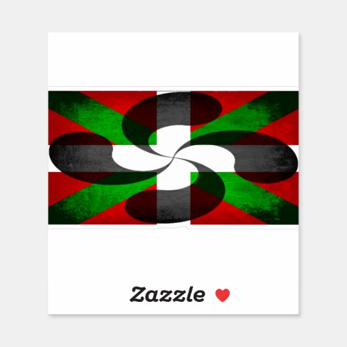 Basque Flag and Cross Vinyl Sticker