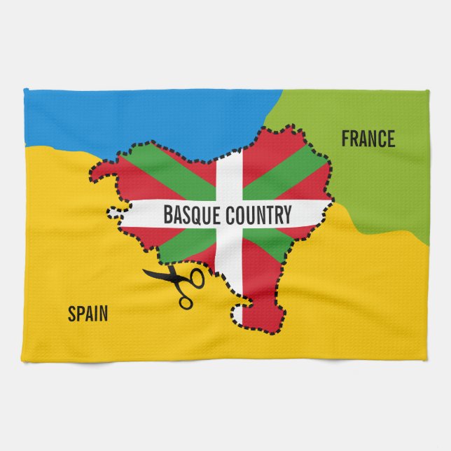 Basque flag Ikurriña, Basque Country independence, Kitchen Towel (Horizontal)