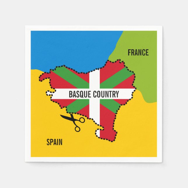 Basque flag Ikurriña, Basque Country independence, Napkins (Front)