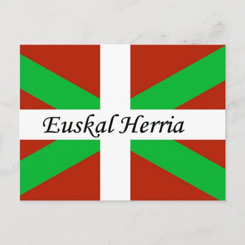 Basque Flag With Euskal Herria Postcard