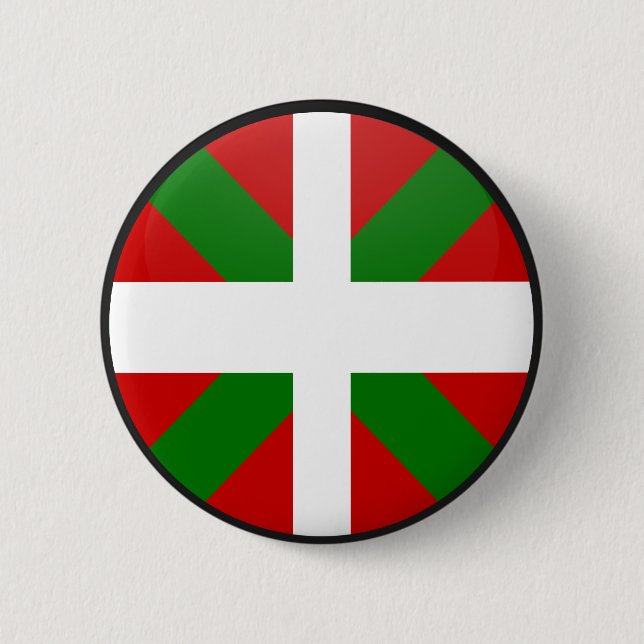 Basque quality Flag Circle Pinback Button (Front)