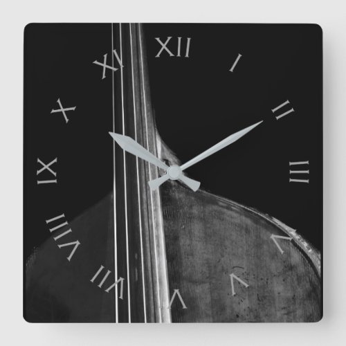 Bass 5 Grey Roman Numbers wc Square Wall Clock