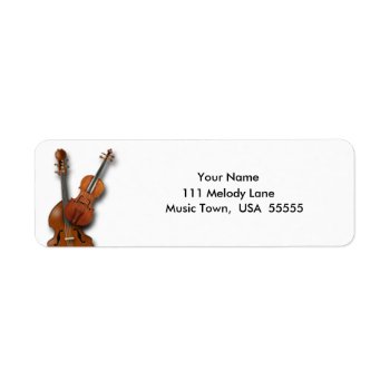 Bass And Violin Return Address Label by oldrockerdude at Zazzle