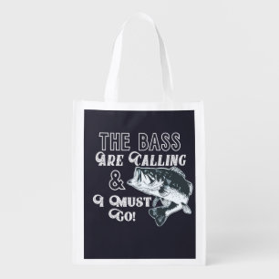 Bass are Calling Fishing Largemouth Funny Men's Grocery Bag