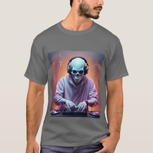 Bass Beats and Bones Skull DJ Vibes T_Shirt