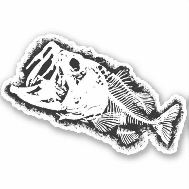 BASS & BONES White Sticker (Front)