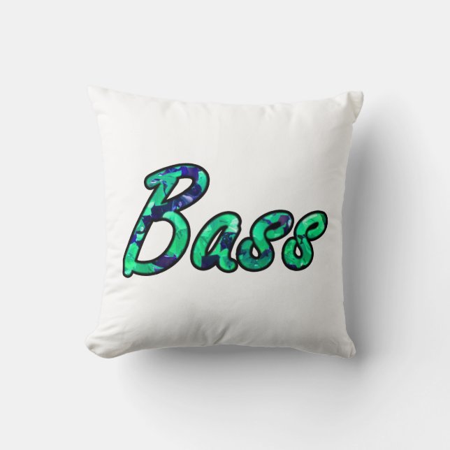 Bass bougie teal outline throw pillow (Front)