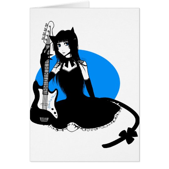 Bass Cat Girl Card