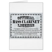 Bass Clarinet License (Front)