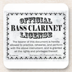 Bass Clarinet License Coaster
