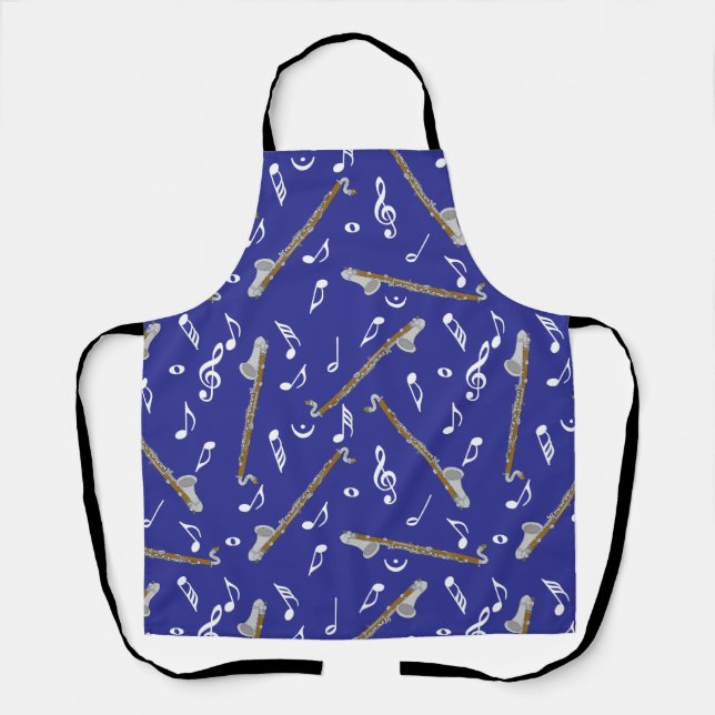 Bass Clarinet Music Note Pattern Apron (Front)