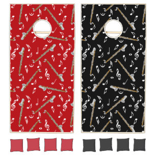 Bass Clarinet Music Note Pattern Cornhole Set