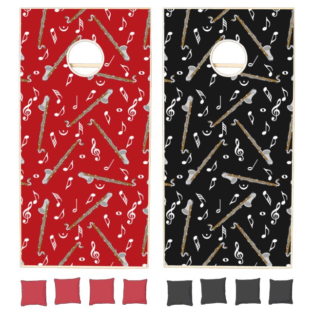 Bass Clarinet Music Note Pattern Cornhole Set (Set)