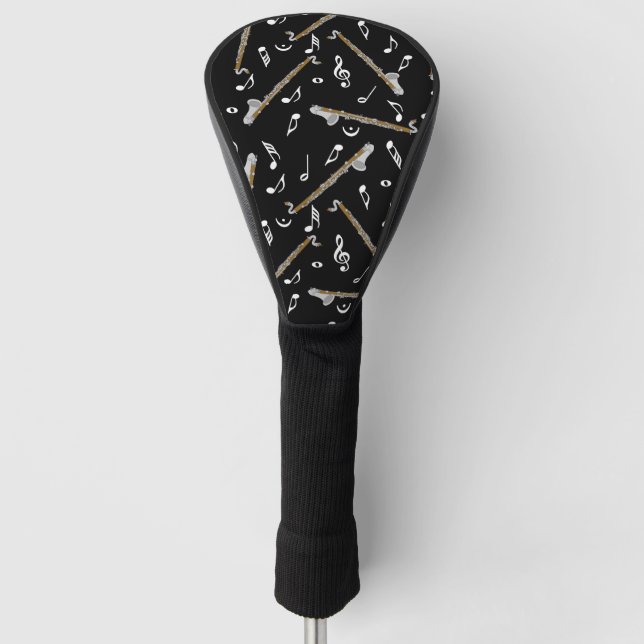 Bass Clarinet Music Note Pattern Golf Head Cover (Front)