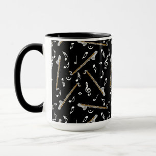 Bass Clarinet Music Note Pattern Mug