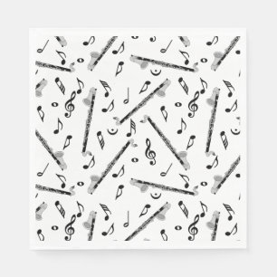 Bass Clarinet Music Note Pattern Napkins