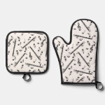 Bass Clarinet Music Note Oven Mitt & Pot Holder Set