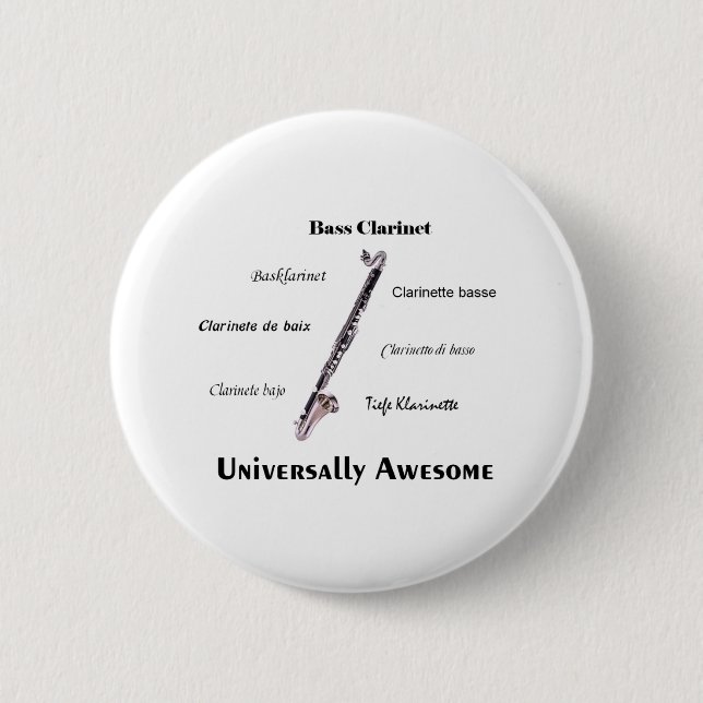 Bass Clarinet Pinback Button (Front)