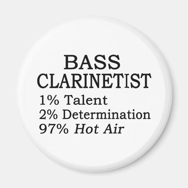 Bass Clarinetist Hot Air Magnet (Front)