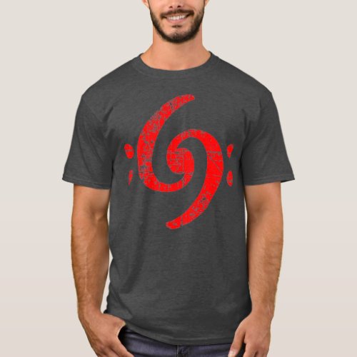 Bass Clef 69 Vintage Red Bassist Bass Player T_Shirt