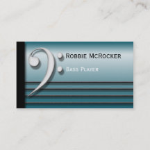 Bass Clef and Strings Blue Business Cards