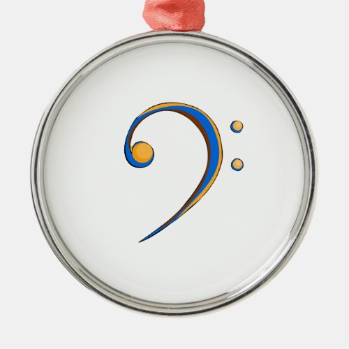 Bass Clef Casual Style Orange and Blue Metal Ornament