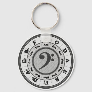 Bass Clef Circle of Fifths Keychain