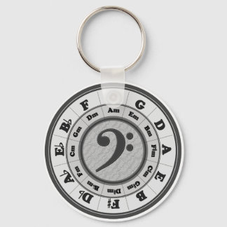 Bass Clef Circle of Fifths Keychain