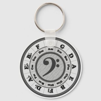 Bass Clef Circle Of Fifths Keychain by chmayer at Zazzle