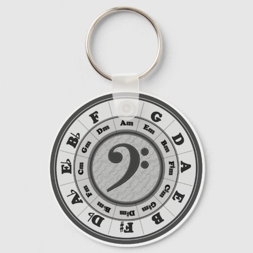 Bass Clef Circle of Fifths Keychain