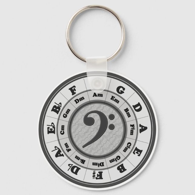 Bass Clef Circle of Fifths Keychain (Front)