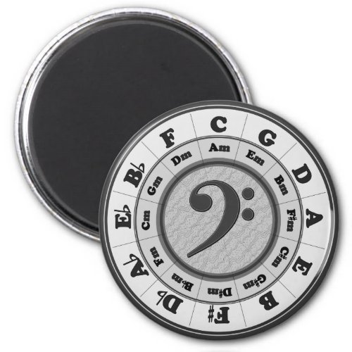 Bass Clef Circle of Fifths Magnet