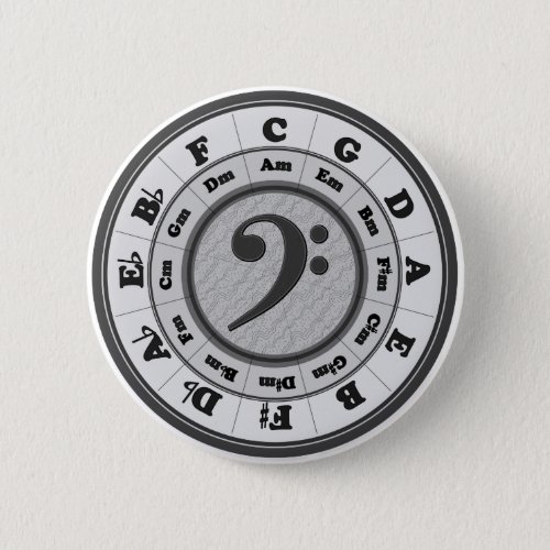 Bass Clef Circle of Fifths Pinback Button