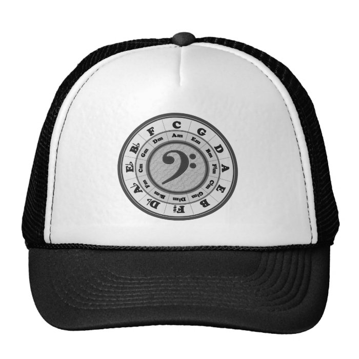 Bass Clef Circle of Fifths Trucker Hats