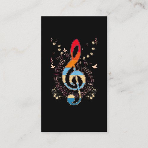 Bass Clef Colorful Musical Notes Bird Lover Business Card