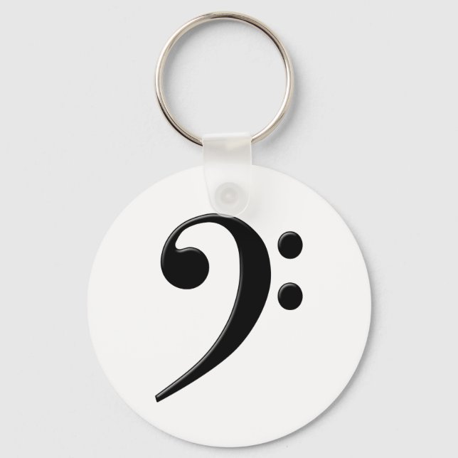 Bass Clef - F Clef Music Symbol Keychain (Front)