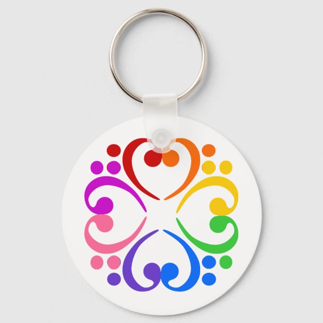 Bass Clef Flower Keychain (Front)