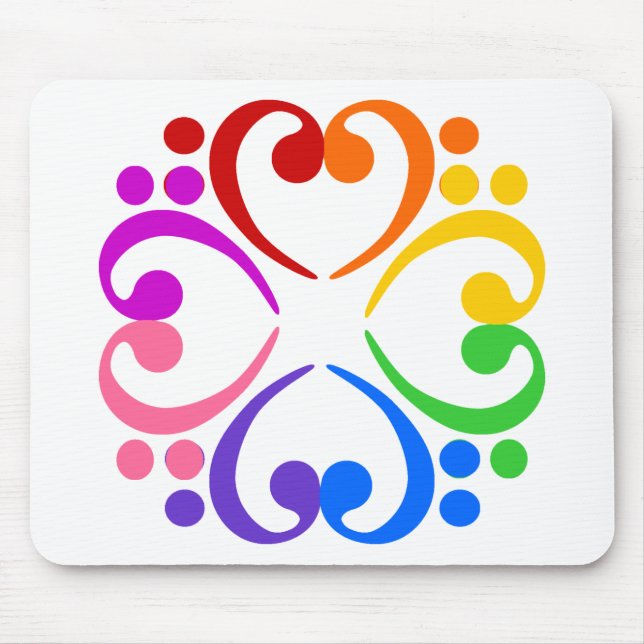 Bass Clef Flower Mouse Pad (Front)